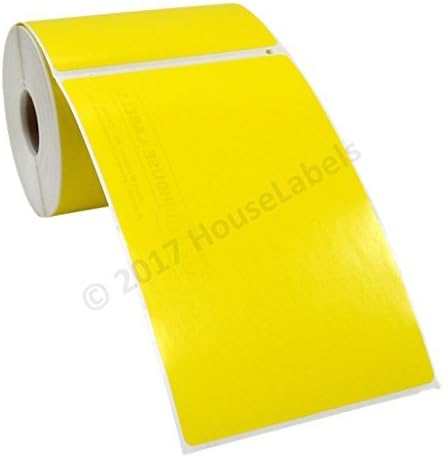 HOUSELABELS Compatible DYMO 1744907 Yellow Shipping Labels (4" x 6") Compatible with Rollo, DYMO LW Printers, 6 Rolls / 220 Labels per Roll