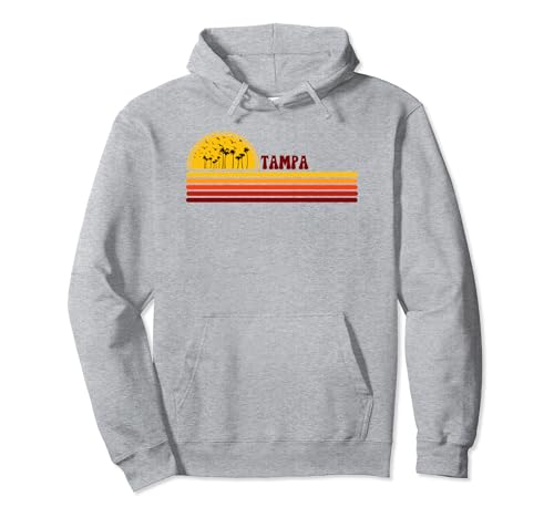 Ciudad retro con logotipo de puesta de sol vintage de Tampa Sudadera con Capucha