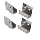 uxcell Tile Display Stainless Steel Wall Hanger Bracket Silver Tone 4pcs
