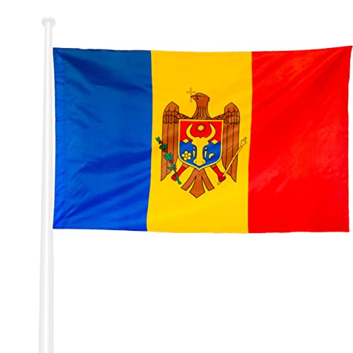 KliKil Bandera Moldavia 90x150cm - Tela exterior resistente a la intemperie 150x90cm. Moldova Bandera decoraciones de jardín Cover