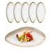 Produktbild Kadum ovale Essteller aus Keramik | 6-teiliges Teller-Set | Mediterran Vintage | 6x große ovale lange Speiseteller 32,5 x 17 cm | graue beige große Servierplatten