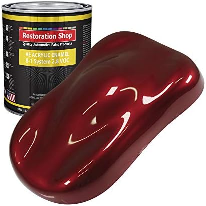 Restoration Shop - Fire Red Pearl Acrylic Enamel Auto Paint - Gallon Paint Color Only - Professional Single Stage High Gloss Automotive, Car, Truck, Equipment Coating, 2.8 VOC
