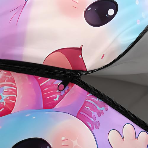 Image of QOOMO Axolotl Cute Camping Sleeping Bags,3 Season Warm & Cool Weather,Lightweight,Waterproof Sleeping Bags for Adults & Kids,Traveling,and Outdoors