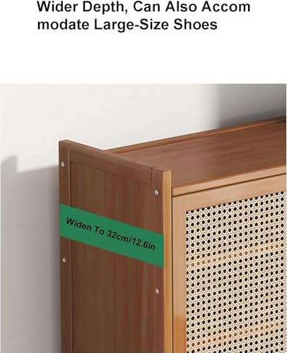 Meuble à chaussures en rotin de 32 cm pour optimiser le rangement d'une entrée