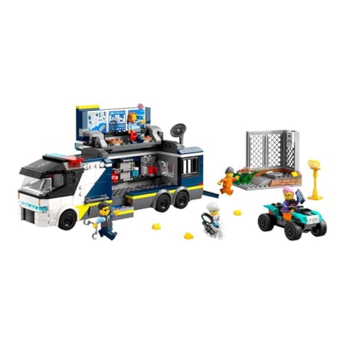 City Camion Laboratorio Mobile della Polizia, Giocattolo per Bambini e Bambine da 7 Anni in su con Veicolo Quad Bike da Costruire e Minifigure di 2 Agenti, 1 Scienziato e 2 Criminali 60418 - Lego - Immagine 4