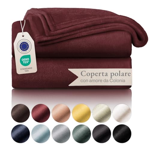 Blumtal Coperta Pile 150x200cm - Coperta Plaid divano super morbida - Coperta Divano certificata OKEO-Tex - winter blanket - in rosso