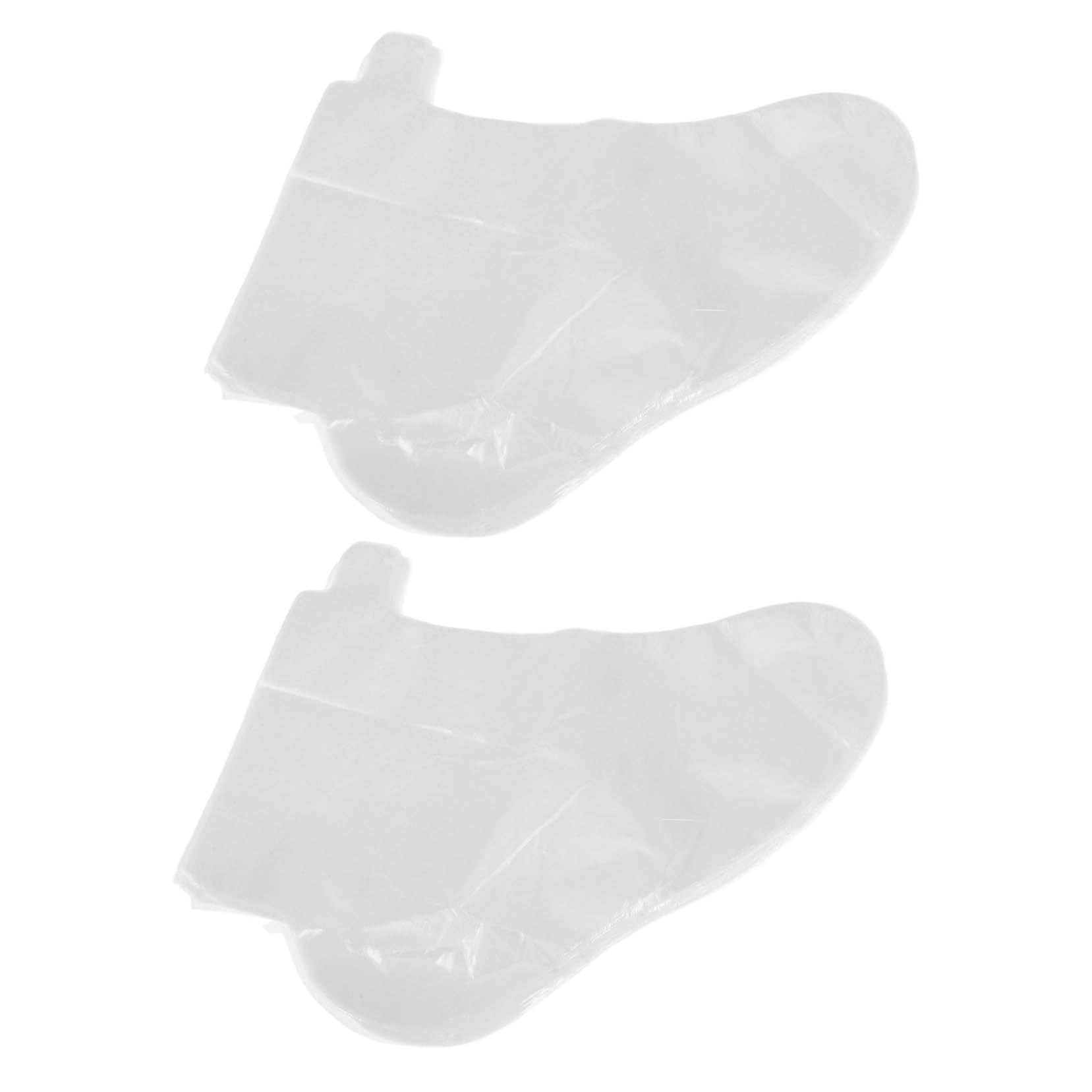 HAPINARY Foot Mask 100PCS Disposable Foot Socks Foot Gloves Foot Booties Plastic Foot Covers for Foot Care at Anytime