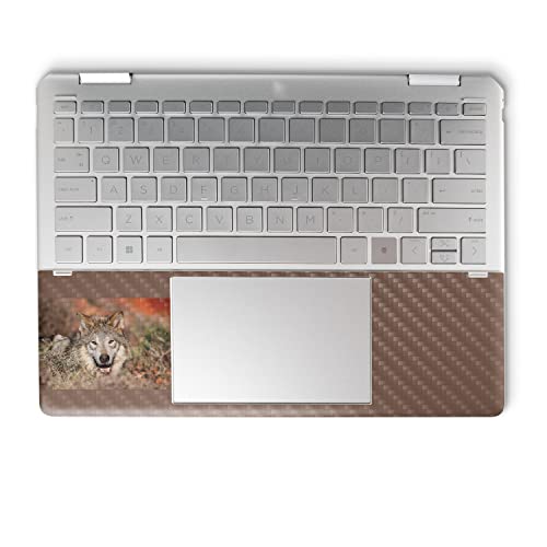 Image of MightySkins Carbon Fiber Skin Compatible with HP Spectre x360 14 inch (2022) Full Wrap Kit - Happy Wolf | Protective, Durable Textured Carbon Fiber Finish | Easy to Apply | Made in The USA