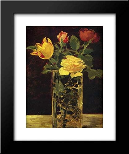 Rose and tulip 20x24 Framed Art Print by Edouard Manet