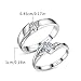 yuruyi Matching Couple for Rings - Romantic Heart Design | Adjustable Hypoallergenic Wedding Bands Engagement Ring Sets for Him and Her Valentine's Day Gifts (Arc Cubic Zirconia)