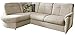 Produktbild CAVADORE Schlafsofa Sunuma mit Ottomanen links / Moderne Eckcouch mit Schlaffunktion und Bettkasten / 246 x 91 x 176 / Beige
