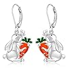 Sterling silver easter bunny pineapple shamrock cardinal turkey cat pumpkin bat snowman hummingbird bulldog flamingo earrings for women  urban country home decor