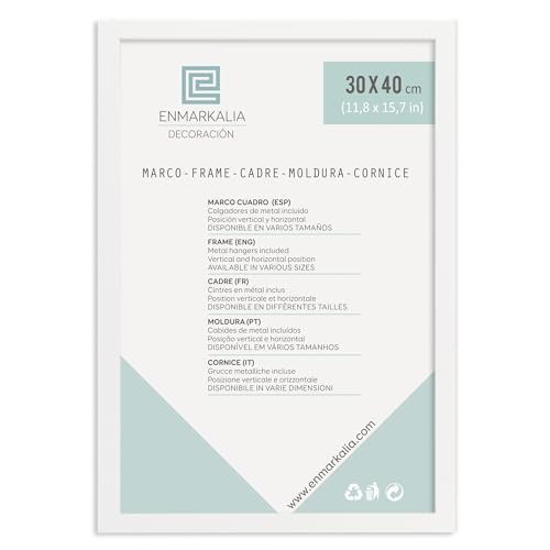 Enmarkalia marco 30x40 cm - color Blanco (moldura de 30x15 mm) X1 Ud.