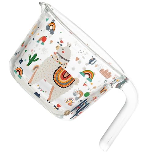POPETPOP Taza Medidora de Vidrio Asa Antiquemaduras y Fácil de Limpiar para Cocina y Repostería, Capacidad Grande Adecuado para Líquidos y Postres