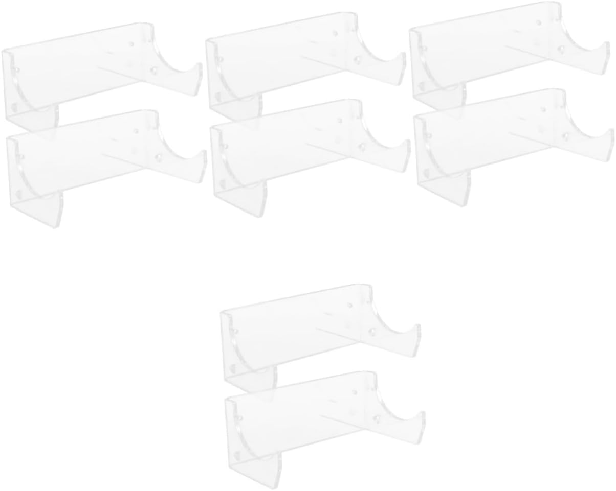 8pcs Wall-mounted Acrylic Rolling Pin Holder Transparent Kitchen Storage Rack for Easy Access and Organization Convenient Rolling Pin Hanger Hooks Space-saving Design