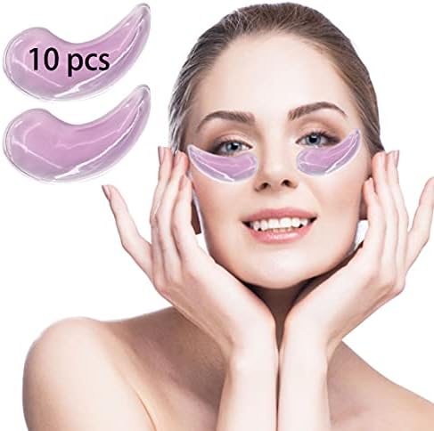 Reusable Gel Eye Ice Pack, Cooling Eye Pad, Hot ＆ Cold Treatment for Eye Strain, Eye Swelling, Eye Redness, Puffy Eyes, Dark Circles, Smooth Fine Lines, and Eye Recover Surgery. (Purple ＆ 10PCS)