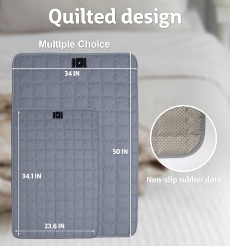 Image of Grounding Mat for Bed Cotton Grounding Pad Silver Fiber Earth Connected Mat with 15ft Grounding Cord for Enhance Sleep Stress Relief Gray 23.6x34.1 Inch
