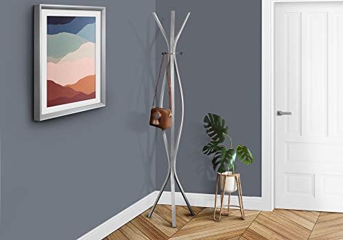 Monarch Specialties I Metal Coat Rack, 72"H, Silver