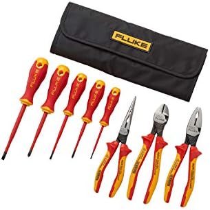 Fluke Insulated 5 Screwdriver + 3 Plier Tools Starter Kit, 1000V (IKST7)