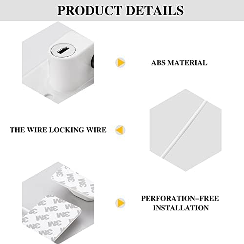 WDAFLG 2 Pcs Window Restrictor Locks Child Baby Security Window Locks UPVC Cable Restrictor Lock with Keys for Home, Public and Commercial Applications-White