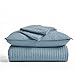 EVERGRACE x Kinsey Walsh Cross Stitch Pre-Washed Cotton Quilt Bedding Set King Size, Oversized 3 Pieces Lightweight Bedspread Coverlet for All Season, with 2 Matching Shams, Dusty Blue, 108