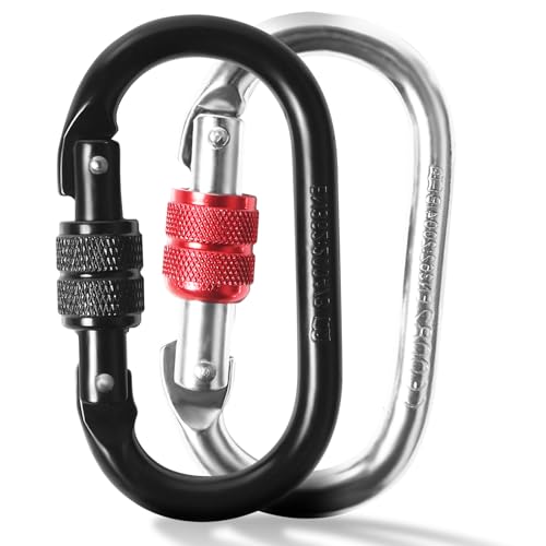 2 Stück 25KN Karabinerhaken, O-förmige Karabiner Edelstahl Groß Mit Schraube Rostfrei Verschluss für Yoga Hängematte Klettern Rucksack Hundeleine Camping Schaukel Carabiner Hooks 2 Stück 25KN Karabinerhaken, O-förmige Karabiner Edelstahl Groß Mit Schraube Rostfrei Verschluss für Yoga Hängematte Klettern Rucksack Hundeleine Camping Schaukel Carabiner Hooks