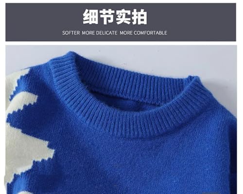 Men's Patchwork Contrast Color Knitted Warm Pullover Loose Sweater2