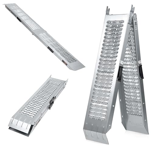Crystals Heavy Duty Folding Loading Ramp – 200kg Capacity Alloy Steel Access Ramp for Motorbikes, Mobility Scooters & Trolleys | Compact, Portable Design for Easy Transport & Storage