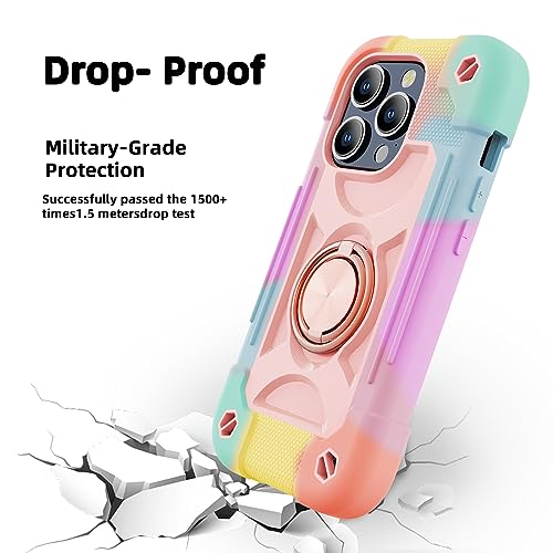 Image of MARKILL Plastic, Silicone Compatible with iPhone 15 Pro Max Case 6.7 Inch with Double Ring Stand, Heavy-Duty Military Grade Shockproof Case Phone Cover For iPhone 15 Pro Max.