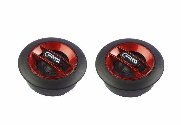 GAMA AUTOPARTS Pack of 2 Tweeter Mylar Dome 200 Watts Max Pei Dome Ferrite Magnet Subwoofer with Dual 4 Ohm Voice Coils, Built-in Amplifier, Black