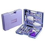 Garden Tools Set 10 Pieces Gardening Tools Durable Kit Garden Hand Tools with Trowel Pruner Rake Shovel Grass Shear Watering Can Bag Tote