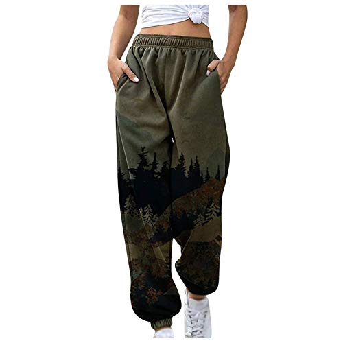 XiuLi Damen Jogginghose Workout Athletic Jogger Pants mit Pocket Landscape Print Freizeithose (Color : C, Size : L) Cover