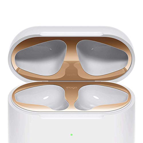 elago AirPods 2 Dust Guard (Rose Gold, 2 Sets) Dust-Proof Metal Cover, Luxurious