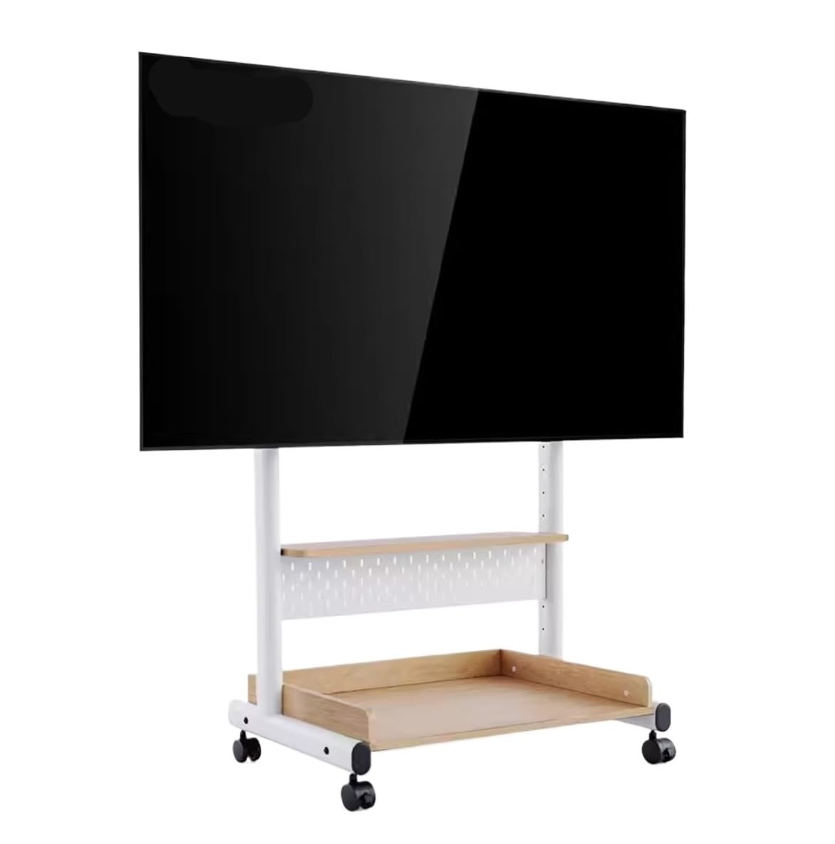 OLSKFUH Tv Stand Television Stands Rolling Mobile Tv Cart For 40-85 Inch Tvs, Height Adjustable Portable Tv Stand With Wheels, Holds Up To 132Lbs Tv Stands For Living Room,