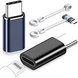 Yoozon for Lightning to USB C Adapter 2 Pack,27W PD Fast Charging for iPhone 15 Pro Max Plus&Data Transfer,for Lightning Female to USB Type C Male Adapter,Anti-Lost Loop,Not for Audio/OTG,Black+Blue