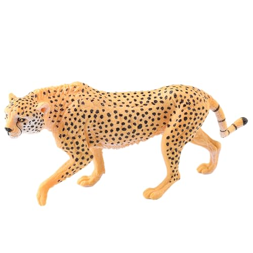 AENIMELY Large Hollow Walking Cheetah Figurine – Realistic Safari Big Cat Model Toy for Kids, Educational Wildlife Animal Figurines, Cake Topper & Jungle Diorama Decor