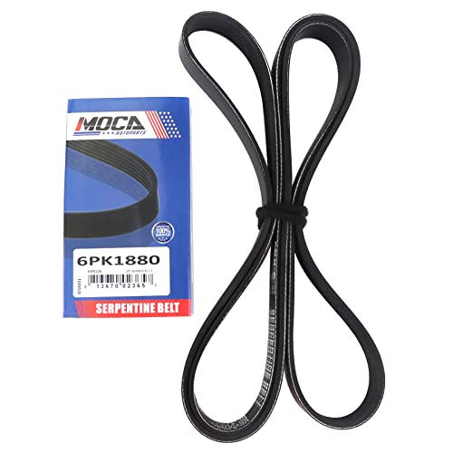 Image of MOCA 6PK1880 EPDM Serpentine Belt Fits 2002-2005 for Audi A4 3.0L & 2005-2006 for Mitsubishi Lancer 2.4L & 2003-2007 for Toyota Matrix 1.8L & 1998-2005 for Volkswagen Passat 2.8L