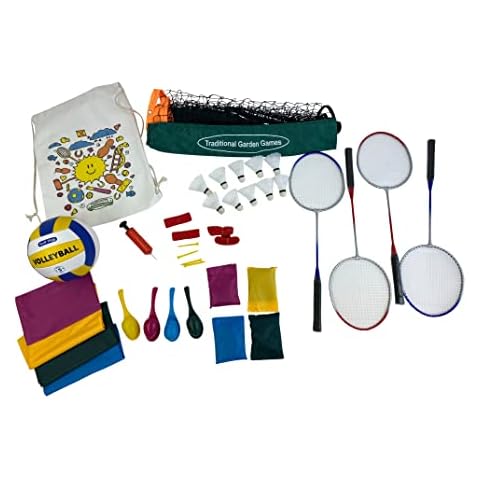 Traditional Garden Games TGG185 Party 3m Net Outdoor, Sports, Multi Player Toy, Garden, Summer Games, Activity Set Cover