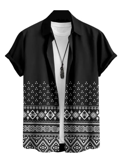 Image of Men's Lycra Digital Print Casual Shirt
