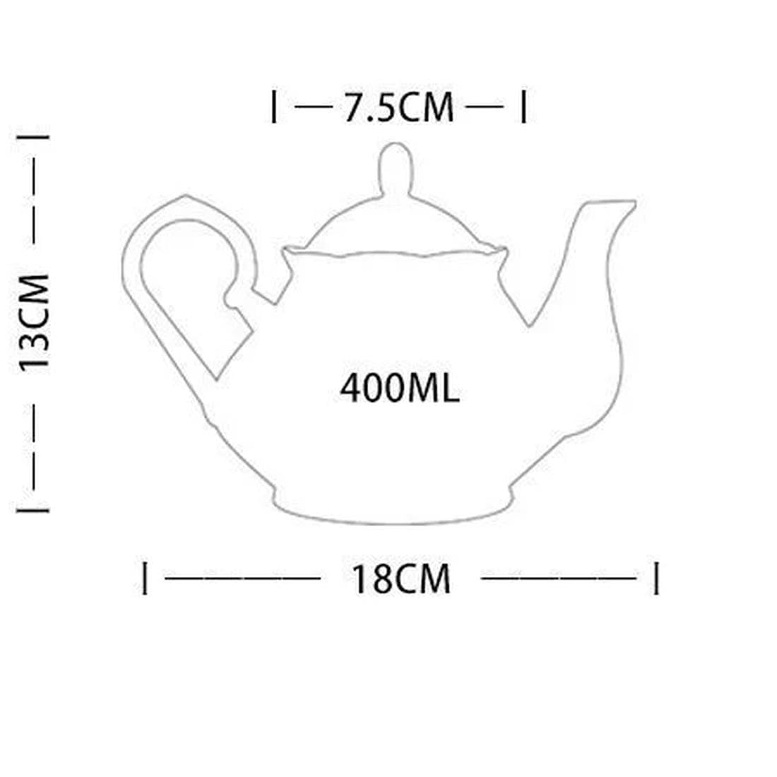 Teiera Europea in Porcellana Cinese da 400 ml. Set da tè pomeridiano Inglese. Teiera in Porcellana. Caffettiera Resistente al Calore