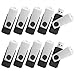TOPSELL 10 Pack 8GB USB 2.0 Flash Drive Memory Stick Fold Storage Thumb Stick Pen Swivel Design (8G, 10PCS, Black)