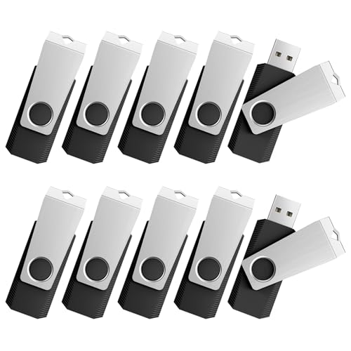 TOPESEL 8GB Flash Drive 10 Pack Bulk, USB2.0 Thumb Drive USB Stick for Data Storage Backup, Jump Drive Pen Drive Zip Drive Memory Stick with Indicator, USB Storage Flash Drive Swivel Design by TOPESEL - Used condition - US$17.17