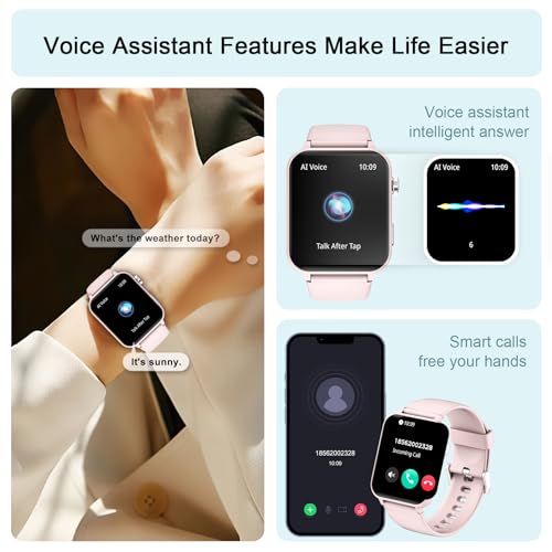 IOWODO Smart Watch for Women (Answer/Make Calls,1.91" HD Fitness Watch with Flashlight/Step Counter/110+ Sport Modes/Heart Rate/Sleep Monitor/SpO2/IP68 Waterproof/Tracker,Smartwatch for Android iOS - Image 4