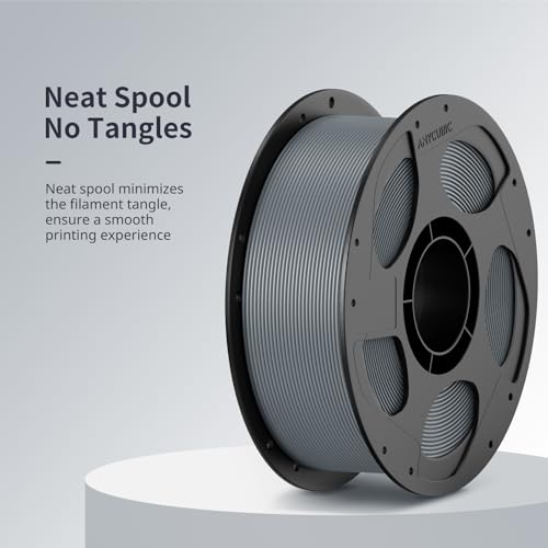 Image of ANYCUBIC 3D Printer Filament PLA Bundle, PLA Filament 1.75mm Dimensional Accuracy + /- 0.02mm, 1KG Reusable Spool, 2KG Black+Texture Grey