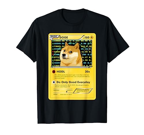 Funny Dogecoin T-Shirt Doge HODL Card Crypto Meme Men Kids T-Shirt