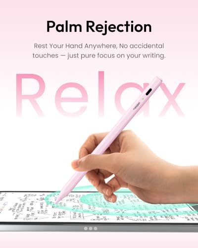 Image of Metapen Pencil Air8 for iPad 2018-2026, 10 Min Faster Charge, Palm Rejection Stylus Pen for iPad a16 /11 /10 /9 /8 /7 /6th Gen, Pro 12.9 /11 /13-inch M4 /M5, Air 3 /4 /5 /M2 /M3 /M4, Mini 5 /6th, Pink