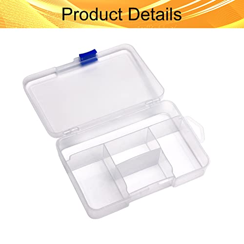 Image of Clear Plastic Organizer Box,5 Grids Fixed Storage Container Jewelry Box for Beads Art DIY Crafts Jewelry Fishing Tackles 5.71 inchx3.94 inch x1.26 inch(LxWxH) 2PCS
