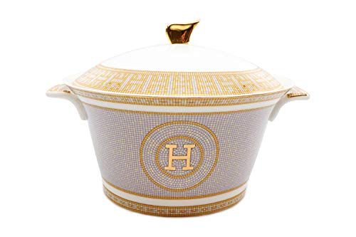 Royalty Porcelain 44-Pc Dinner Set, Mosaic, 24K Gold Plated Bone China Porcelain #TOP2
