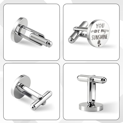 Mancuernillas de acero inoxidable para hombre miniatura 5