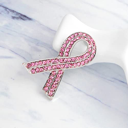 Breast Cancer Pin, Crystal Rhinestone Breast Cancer Awareness Pin, Pink Ribbon Breast Cancer Awareness Accessories for Women3